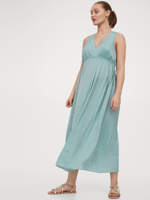 

H&M Women Turquoise Blue Mama V-Neck Dress