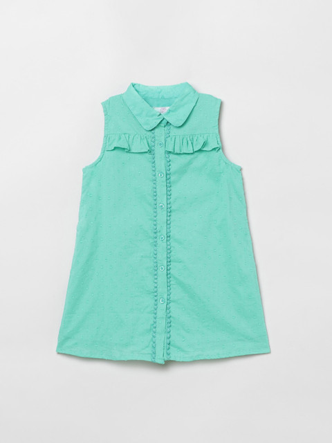 

max Green Embroidered Shirt Style Top