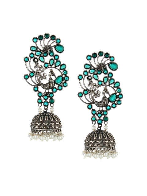 

Adwitiya Collection Silver Contemporary Jhumkas Earrings