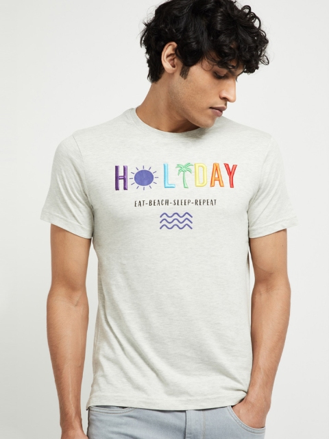 

max Men Off White Typography Printed T-shirt