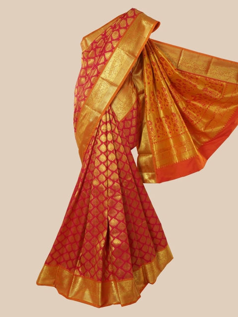 

Pothys Pink Ethnic Motifs Zari Silk Blend Saree