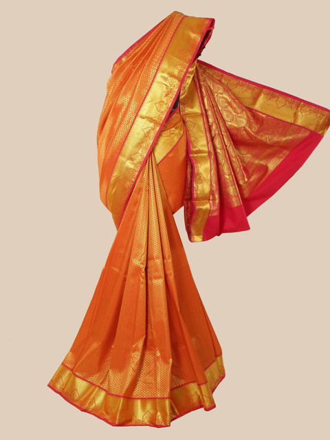 

Pothys Orange Woven Design Silk Blend Saree