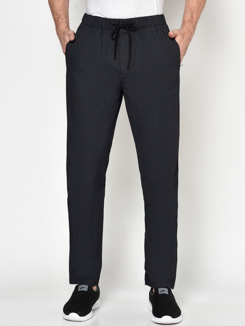 

Octave Men Black Checked Cotton Track Pants