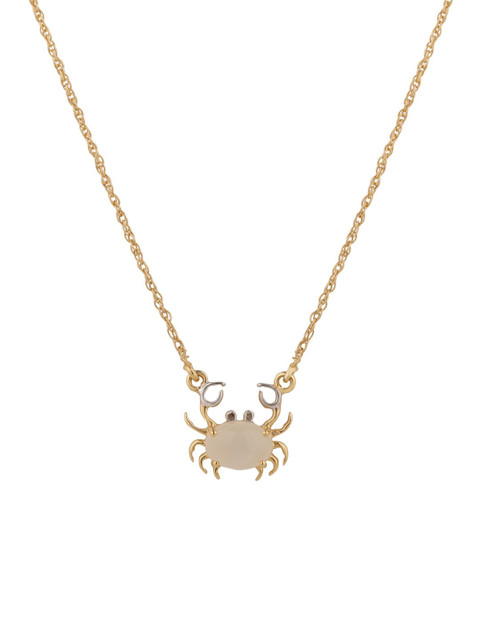 

Chumbak Gold-Plated Yellow Sterling Silver Moonstone Studded Cancer Zodiac Necklace