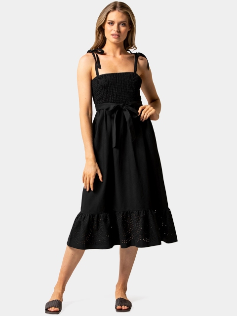 

Forever New Black Denim Midi Dress
