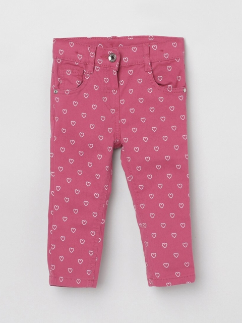 

max Girls Pink Printed Regular Trousers