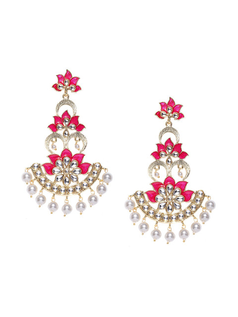 

PANASH Gold-Toned Contemporary Drop Earrings