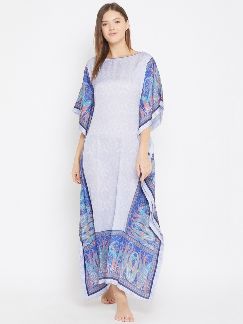 

The Kaftan Company Purple & Blue Printed Nightdress
