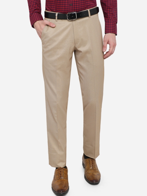 

JB STUDIO Men Beige Slim Fit Formal Trousers