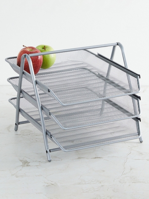 

Home Centre Grey Solid Orion Sabel Three-Tiered File Tray Organiser