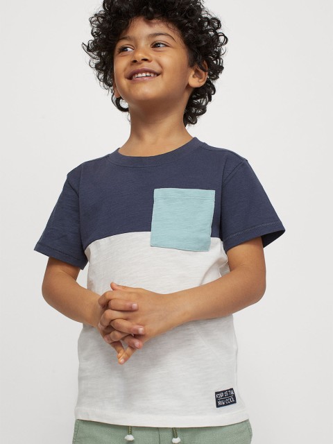 

H&M Boys 2-pack Pure Cotton Pocket-Detail T-shirts, White