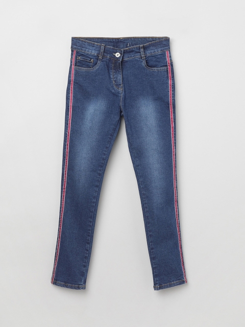 

max Girls Blue Low Distress Light Fade Jeans