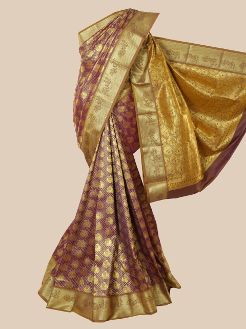 

Pothys Purple Ethnic Motifs Zari Silk Blend Saree