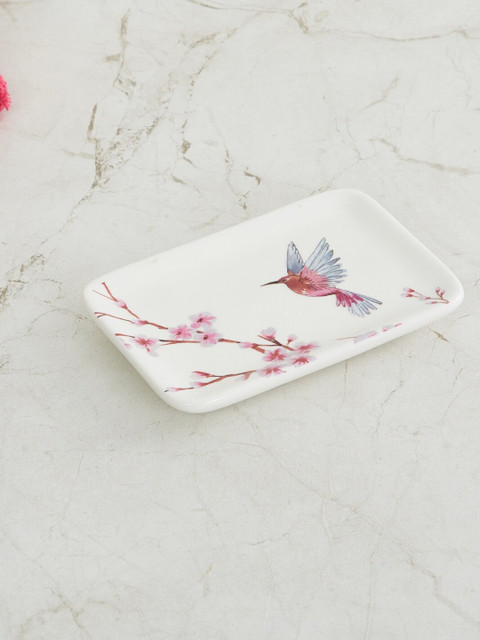 

Home Centre White & Pink Floral Printed Blue Radiance Ceramic Soap Dish