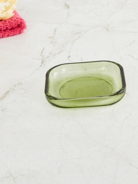 

Home Centre Green Solid Organic Acacia Glass Soap Dish