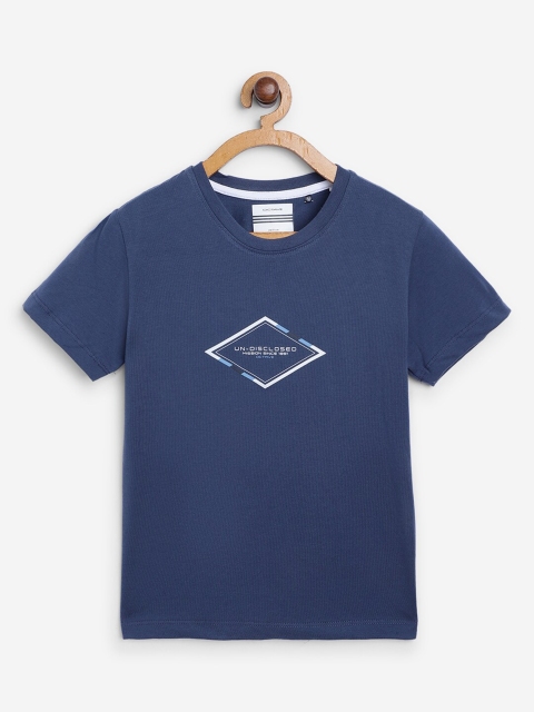 

Octave Boys Blue Printed Cotton T-shirt