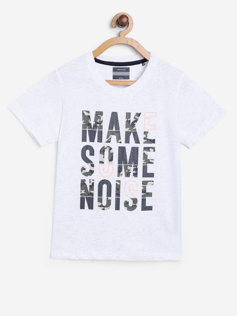 

Octave Boys White Typography Printed T-shirt