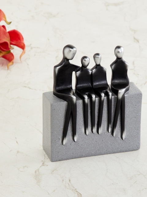 

Home Centre Black & Grey Splendid Family Figurine On Block Showpiece