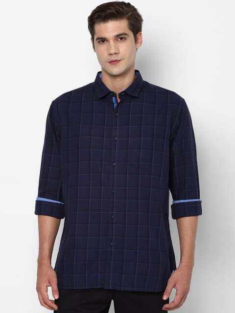 

Allen Solly Men Navy Blue Slim Fit Checked Casual Shirt