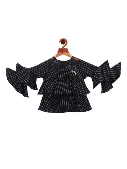 

Tiny Girl Black Striped Regular Top