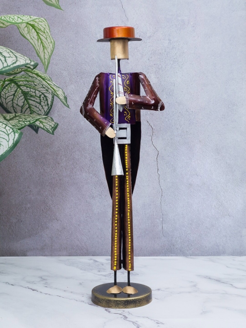 

Golden Peacock Black & Yellow Iron Musician Man With Hat Figurine Showpiece