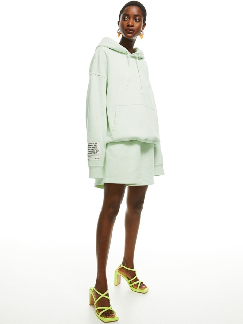 

H&M Women Green Cotton Hoodie