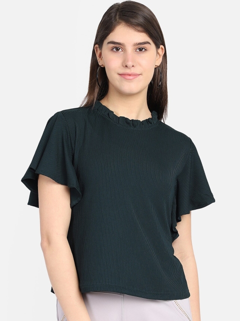 

Yaadleen Green Batwing Sleeve Regular Top