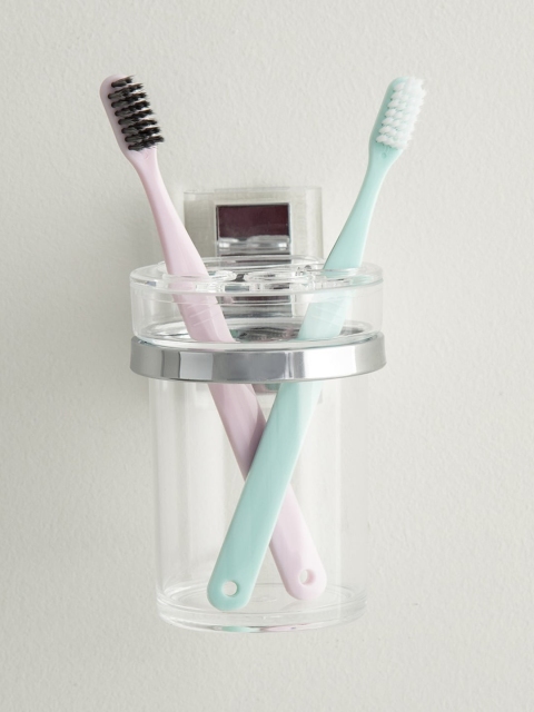 

Home Centre Silver-Toned & Transparent Orion Highline Tooth Brush Holder