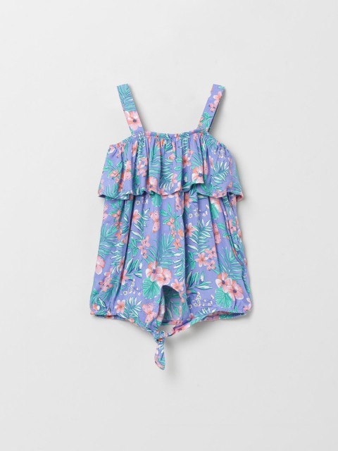 

max Blue & Pink Floral PrintedRegular Top