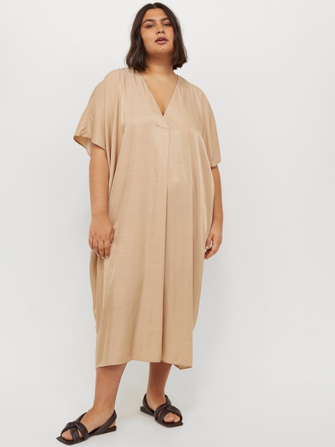 

H&M+ Womans Beige V-neck kaftan dress
