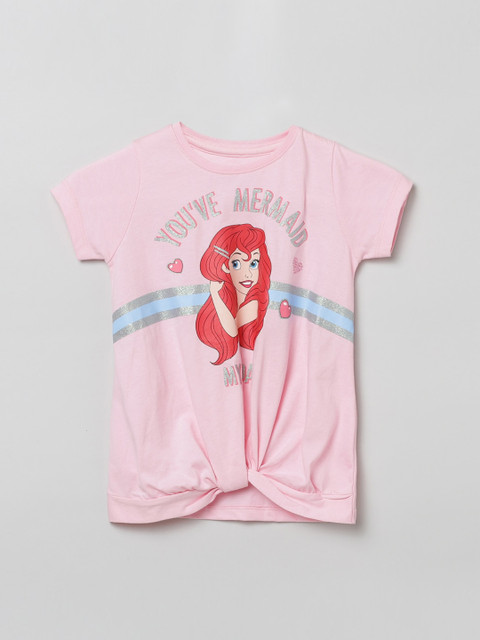 

max Girls Pink Disney Ariel Printed Regular Top