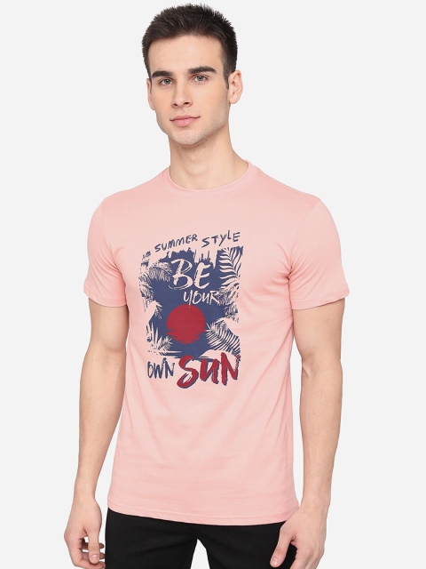 

Greenfibre Men Pink Printed Slim Fit T-shirt