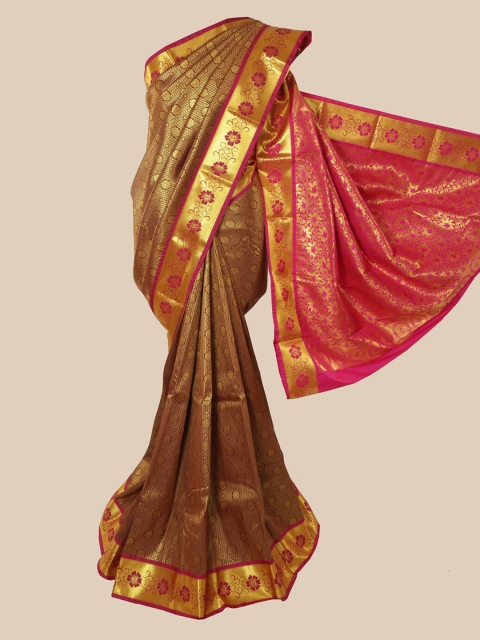 

Pothys Maroon Ethnic Motifs Zari Silk Blend Saree