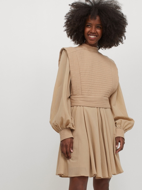 

H&M Beige Quilted Dress