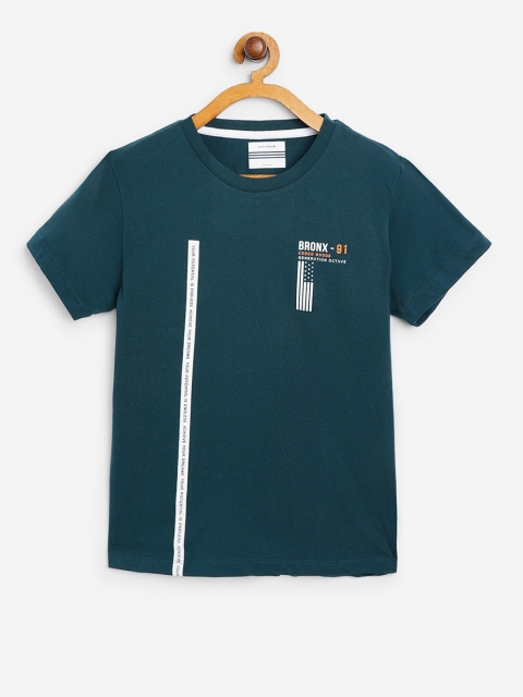 

Octave Boys Green V-Neck Applique T-shirt