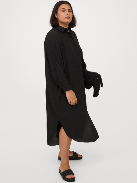 

H&M+ Black Solid Shirt Dress