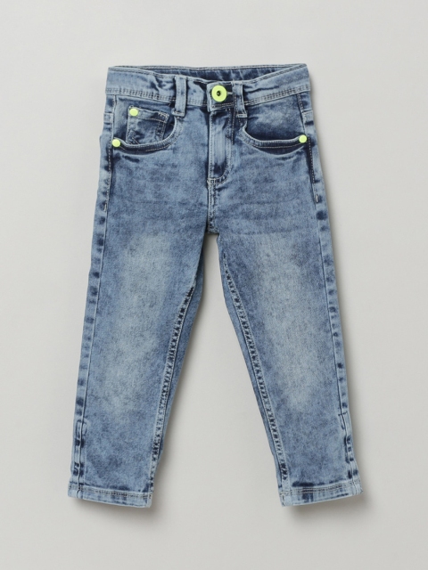 

max Boys Blue Slim Fit Heavy Fade Jeans