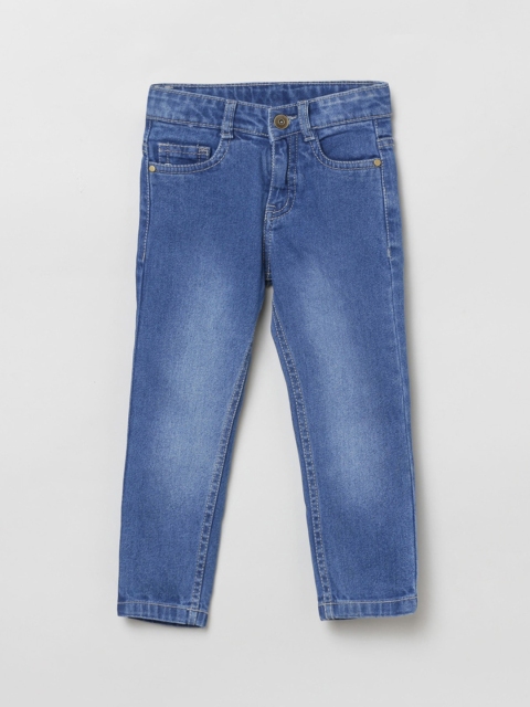 

max Boys Blue Slim Fit Heavy Fade Jeans