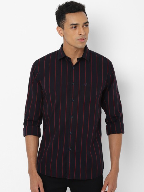 

Allen Solly Men Navy Blue Slim Fit Striped Casual Shirt