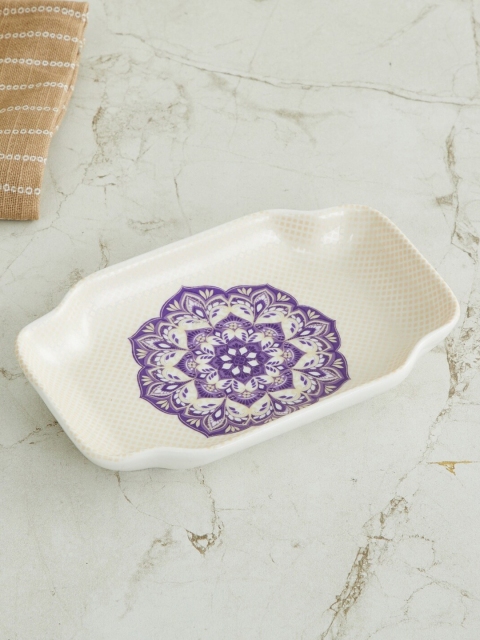 

Home Centre Purple & Beige Royal Indulgence Liam Printed Soap Dish