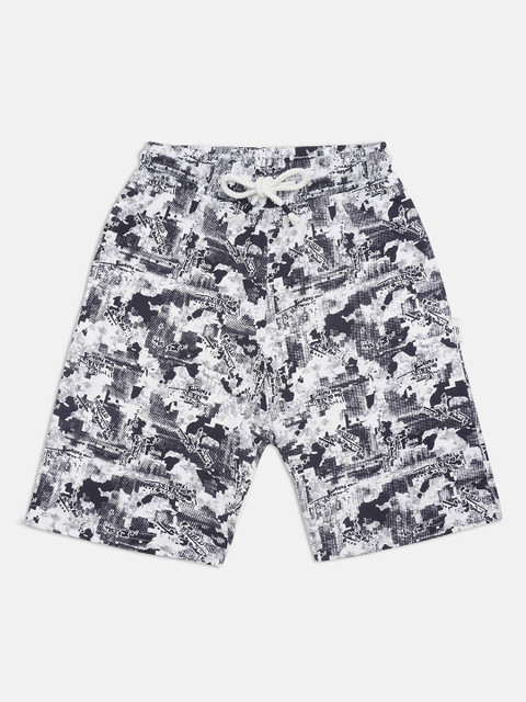 

Lil Tomatoes Boys Off White Printed Mid-Rise Regular Shorts