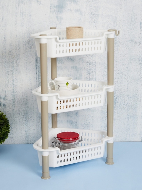 

Home Centre White Solid Corner Rack