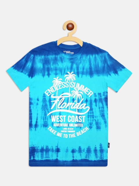 

Lil Tomatoes Boys Blue Tie and Dye Dyed Raw Edge T-shirt