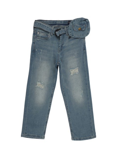 

Allen Solly Junior Boys Blue Mildly Distressed Light Fade Jeans