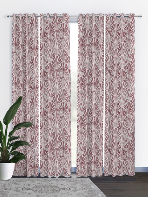 

HOUZZCODE Set of 4 Taupe & White Black Out Door Curtains