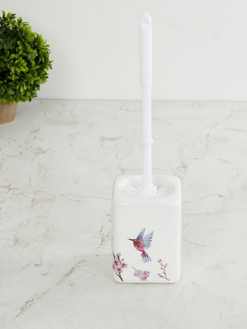

Home Centre White & Pink Floral Printed Blue Radiance Ceramic Toilet Brush Holder