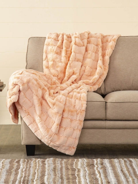 

Home Centre Peach-Coloured Solid AC Room 110 GSM Single Bed Blanket