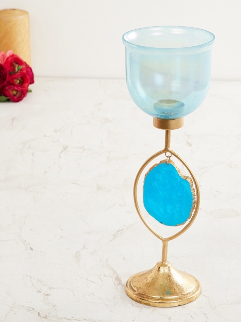 

Home Centre Blue & Gold-Toned Splendid Agate T-light Candle Holder