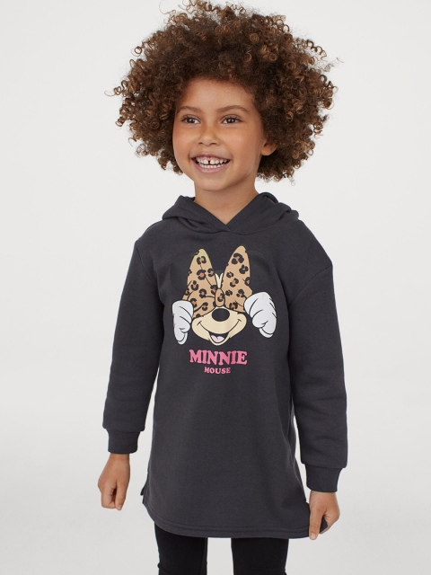

H&M Girls Grey Printed Sweatshirt Dress