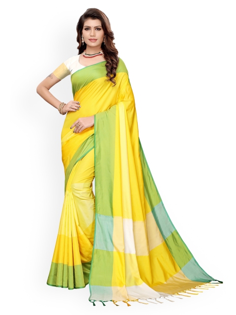 

GoSriKi Yellow & Green Art Silk Saree